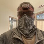 Drywall dust from a bath fan installation. It's a messy job!